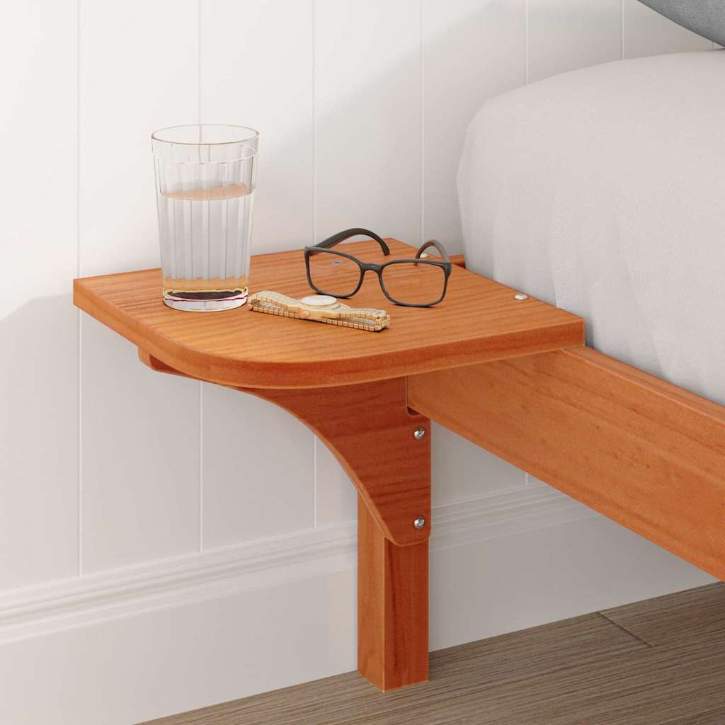 Bettgestell mit Nachttischen Braun 140 x 190 cm Wachsbraun